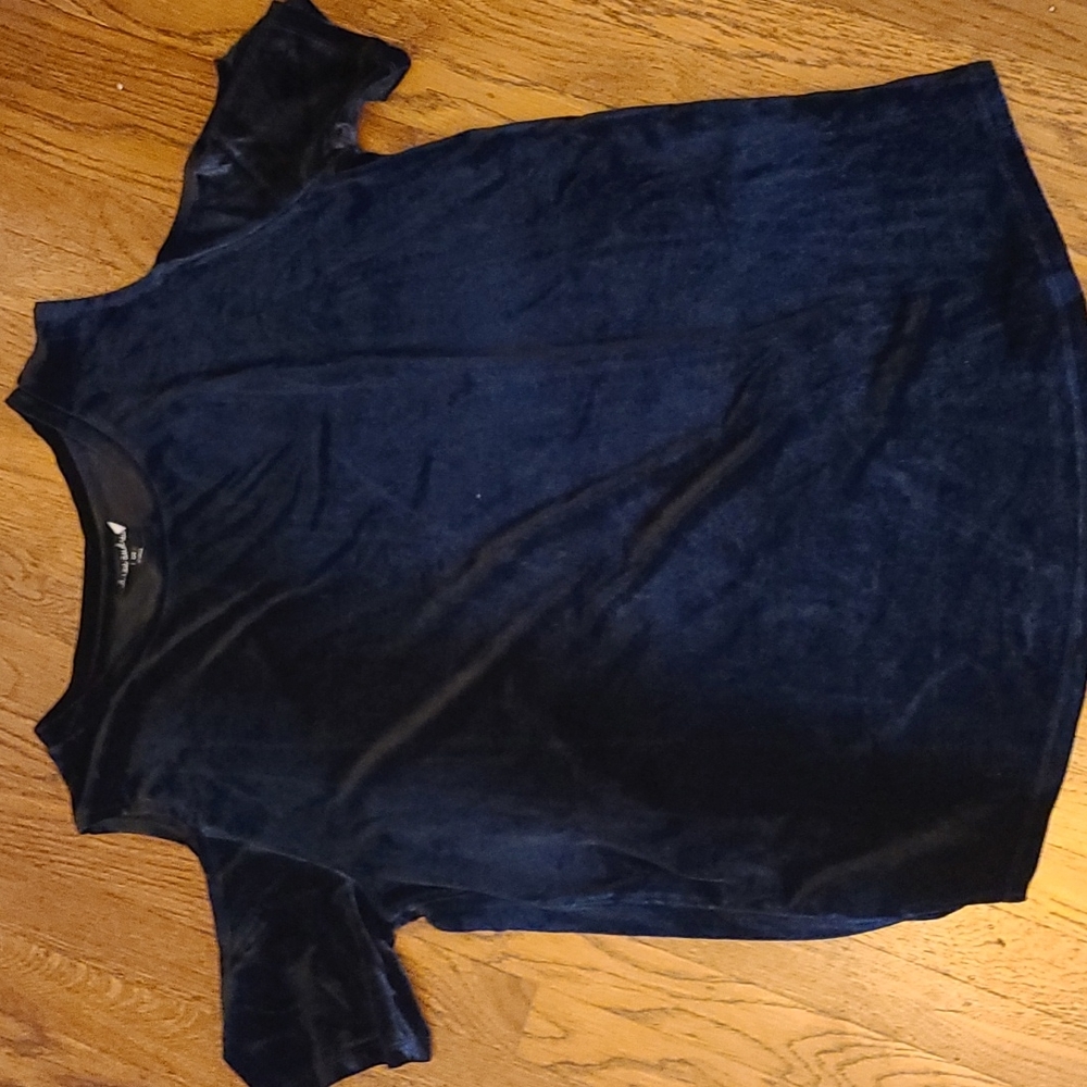 Black velvet cold shoulder top